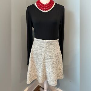 LOFT white and black sweater skirt